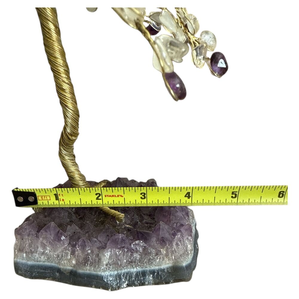 Amethyst Crystal Base Gemstone Tree Crystal & Amethyst Chips Brass Wire - Picture 5 of 8